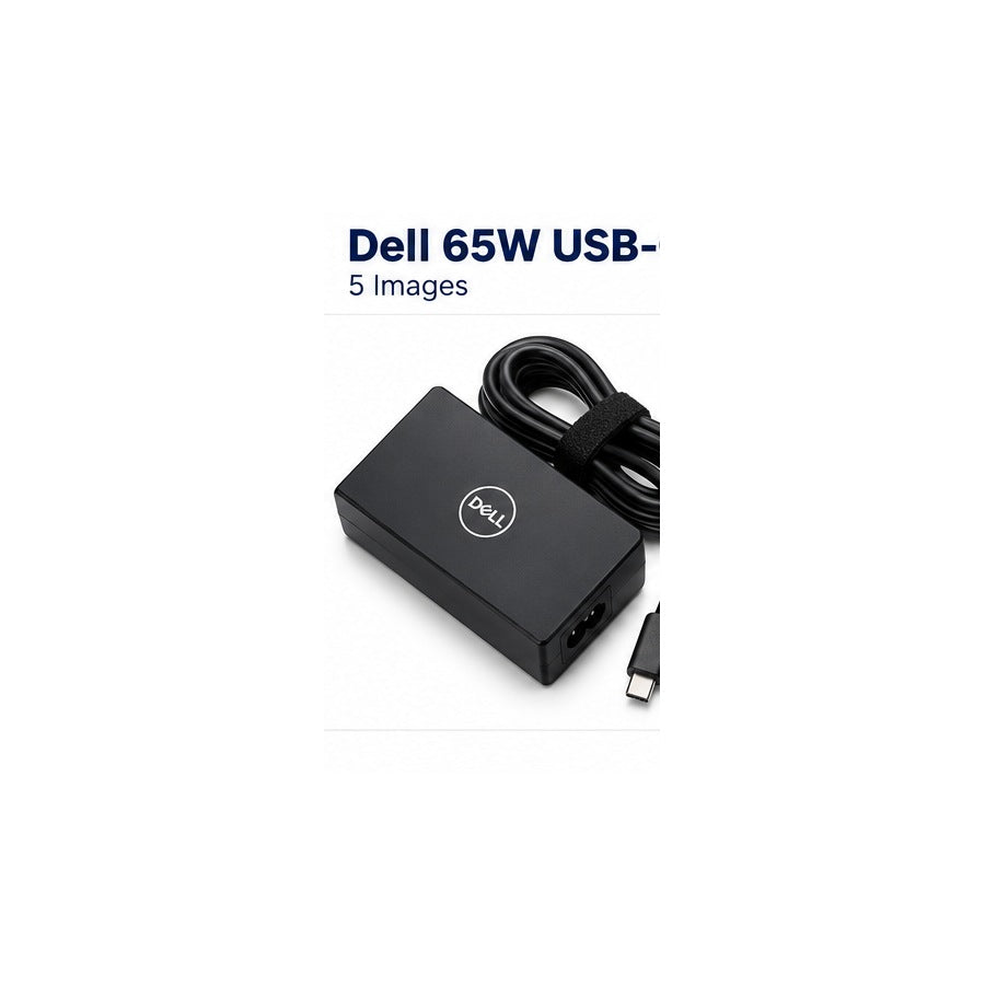 Illustrative rendered view 1 of dell compatible 65W USB-C charger, not actual item photo