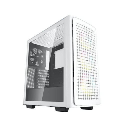 Deepcool CK560 WH Mid-Tower Tempered Glass with Pre-installed 3×120mm front and 1×140mm Rear Fans ATX Gaming Case_White Color