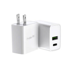 Havit UC111 white USB-C and USB-A 20W wall charger