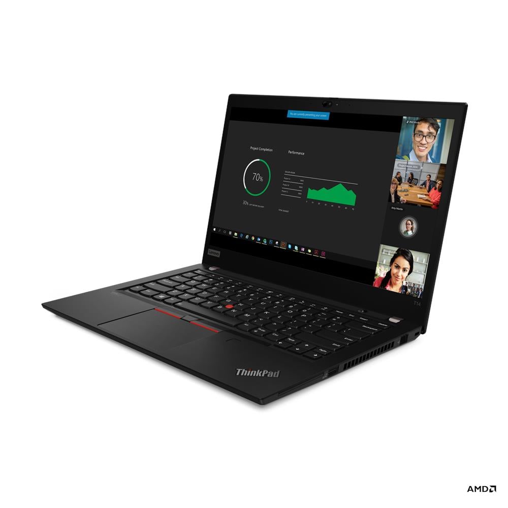 Lenovo ThinkPad T14 Gen 2 AMD — Open angled front view — manufacturer reference image